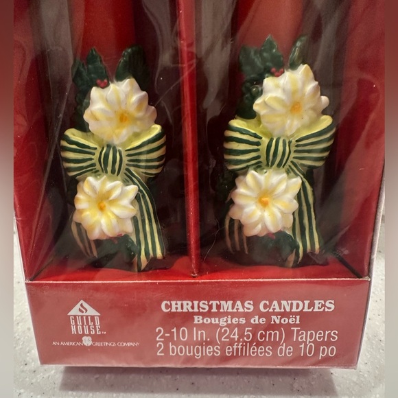 New in Box Vintage Christmas Candles. 2-10” Red, Green & Yellow Tapers! - Picture 2 of 5